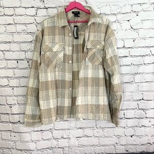 BOOHOOMAN. Beige shacket. Size L. NWT